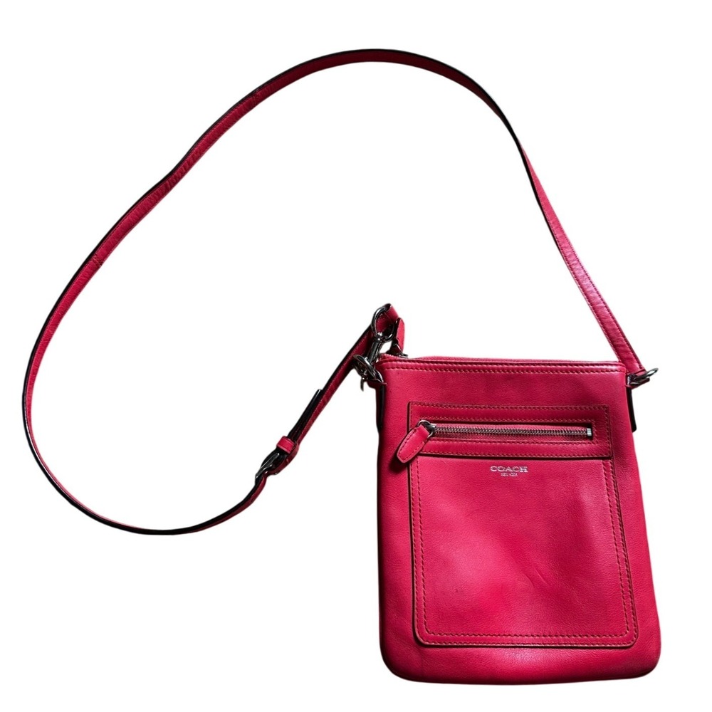 Coach Coral Pink Pebbled Leather Crossbody Bag